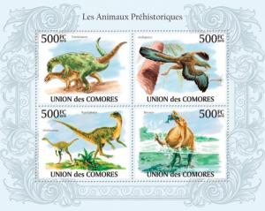 COMORES 2010 SHEET PREHISTORIC ANIMALS DINOSAURS ANIMAUX PREHISTORIQUES cm10106a