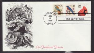 US 2476,2478,2480 Birds 1991 KMC Venture U/A FDC