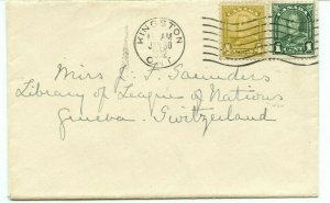 5 cent UPU surface rate to SWITZERLAND Arch iss 4c + 1c 1932 cover Canada