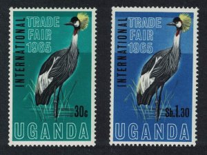 Uganda South African Crowned Crane Birds 1965 MNH SG#111-112