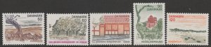1974 Denmark - Sc 553-7 - MNH VF - 5 single - Authors