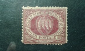 San Marino #13 mint hinged short corner e205 9580