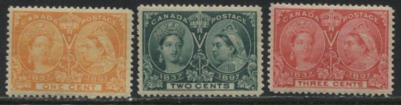 Canada 1897 1¢, 2¢, and 3¢ Jubilees unmounted mint NH