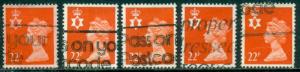 GREAT BRITAIN N. IRELAND SG-NI55, SCOTT # NIMH42, USED, 5 STAMPS, GREAT PRICE!