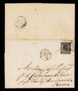 1865 TERRACINA Italy STAMP # 3 Papal Roman States Cover to ROMA CV$200
