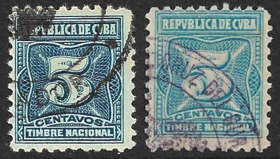 CUBA 1932 5c TWO SHADES Perf. 10 GENERAL REVENUE GP27 Used