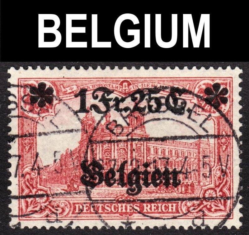 Belgium German occupation Scott N8 VF used. Splendid SON cds.  FREE...