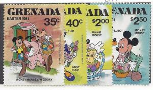 Grenada, 1041-44, Disney - Easter 1981 Singles,**MNH**