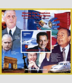 Mozambique 2007 De Gaulle-Sarkozy-Chirac s/s Imperforated mnh.vf
