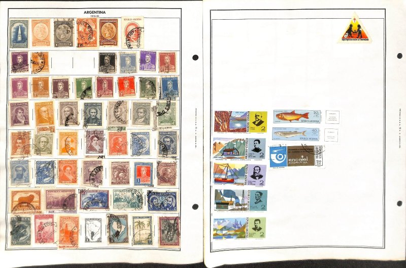 Argentina Stamp Collection on 22 Harris Pages, 1858-1983 (BH)