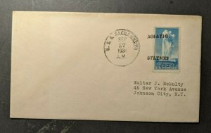 1934 USS Sacramento Navy Cover from Asiatic Station to Johnson City NY