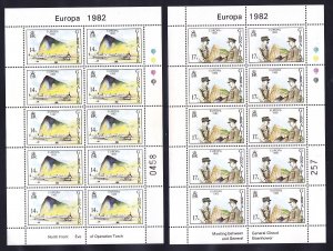 Gibraltar 435-36 MNH 1982 EUOPA Operation Torch 1943 Eisenhower & Giraud Sheets