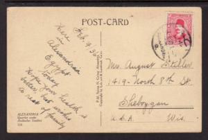 Egypt to Sheboygan WI 1936 Postcard 