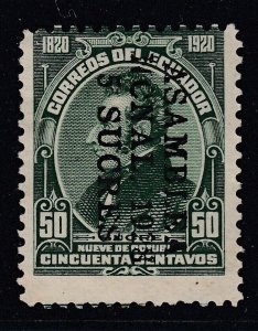 Ecuador 1928 5s on 50c Dark Green Asamblea Ncnal O/P VLM Mint. Scott 290