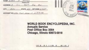 United States A.P.O.'s [25c] E Earth 1988 Army Postal Service APO 09281 Schwa...