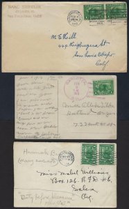 US 1915 SAN FRANSICO EXPOSITION PAIR TIED EXPO CANCEL FEB 4 1915 CARLOTTA CALIF