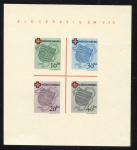 Germany-Württemberg Scott 8NB4a MVLHNGAI -1949 Arms of Württemberg M/S