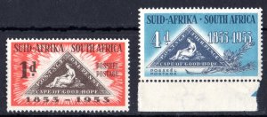 South Africa 1953 Sc#193/194 CENTENARY OF POSTAGE STAMPS IN SOUTH AFRICA Set MNH