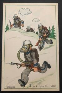 1940 Kalix Sweden Picture Postcard cover PPC Fighting Soldiers WW2