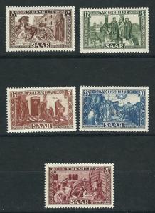 Saar B77-81 Yv 278-82 MNH VF 1950 SCV $60.00