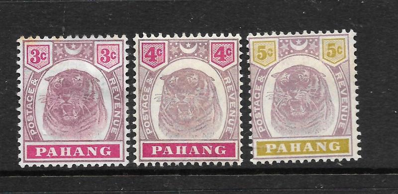 PAHANG  1895    TIGER SET 3     MH   SG 14/16