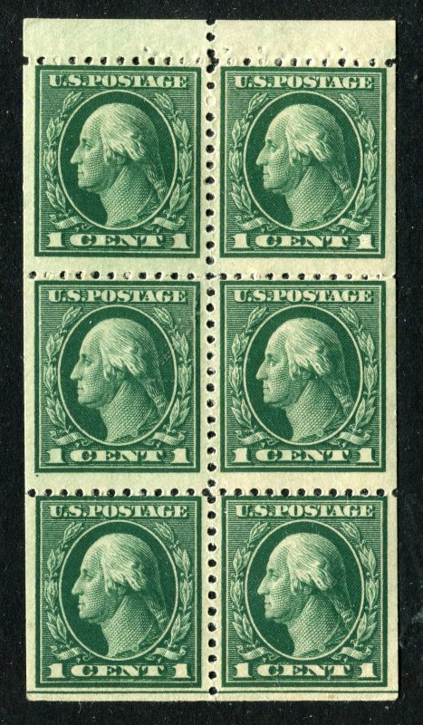 (1917-19) #498e 1¢ Washington unused NH booklet pane