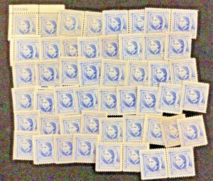 862 Louisa May Alcott, Author-Famous American 50 Mint Hinged 5 cent stamps 1940 