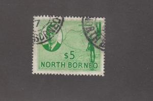 NORTH BORNEO # 257 VF-LIGHT CORNER CANCELS KGV1 $10 CAT VALUE $28+