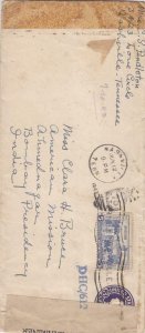 1943, Nashville, TN to Bombay,India, Censored, See Remark (C4311)