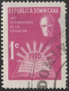 Dominican Republic RA48 (used) 1c Int’l Education Year, brt pink (1970)