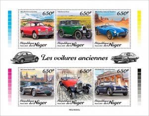 NIGER - 2023 - Vintage Cars -  Perf 6v Sheet - Mint Never Hinged