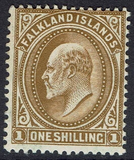 FALKLAND ISLANDS 1904 KEVII 1/-