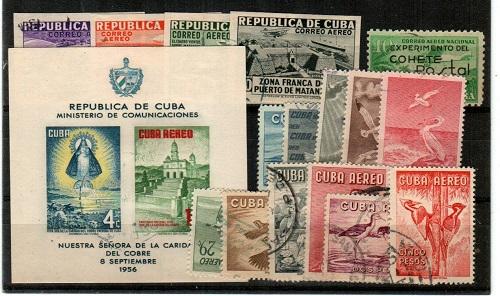 Cuba Scott C18-21,C31,C149(CTO),C136-46 Used sets (Catalog Value $42.00)