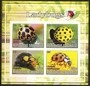 Gabon Gabonaise 2017 Insects Ladybugs II Sheet Imperf. MNH Cinderella