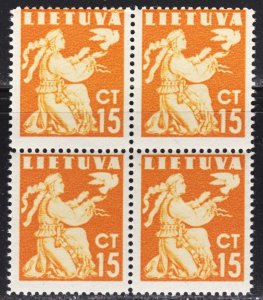 Lithuania Scott 319 F+ mint OG NH block of 4.