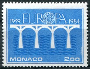 Monaco Sc#1424 MNH, 2f bl, Europa (C.E.P.T.) 1984 - Bridge, 25th Anniversary ...