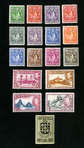 St Lucia Stamps # 110-26 VF OG LH Set of 17 Scott Value $51.00