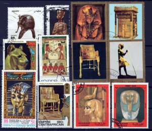 Egyptian Mini Art Stamp Collection Used Egyptology Artifacts ZAYIX 0424S0290