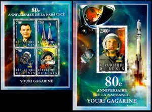 BENIN 2014 SPACE RUSSIA GAGARIN ESPACE RAUMFAHRT SPAZIO [#1442P]