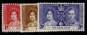 SWAZILAND GVI SG25-27, CORONATION set, M MINT.