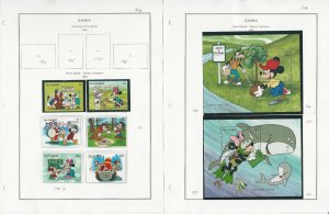 Gambia Stamp Collection on 23 Steiner Pages, 1996-97 Mint NH Sets Disney, JFZ