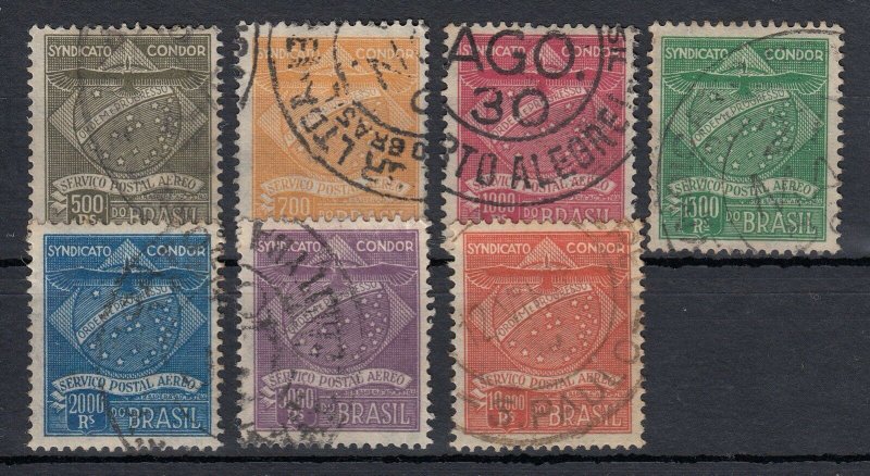 Brazil 1927 Syndicato Condor Complete Set Used. Scott 1CL1-1CL7