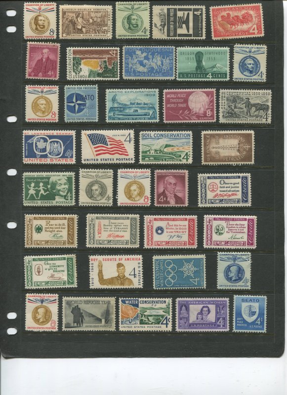 STAMP STATION PERTH USA Early Selection of 37 Stamps Unchecked Mint -Lot 14