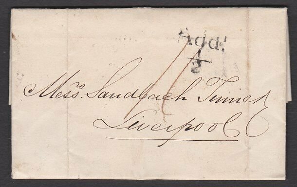 GB SCOTLAND 1835 Entire ex Glasgow BROOMIELAW receiving office..............T943