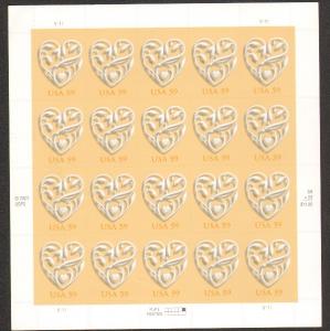 US #4272 Mint Sheet Heart Health wedding