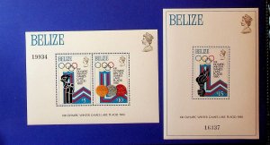 BELIZE Sc 469-70 NH ISSUE OF 1980 - 2 SOUVENIR SHEETS - OLYMPICS - Sc$30