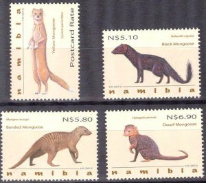 Namibia 2012 Fauna Animals Mongooses Set of 4 MNH **