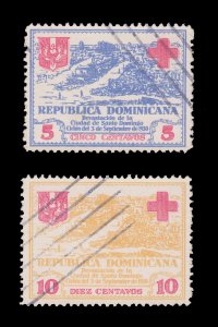 DOMINICAN REPUBLIC. SCOTT # RA3 - RA4. YEAR 1930. USED.