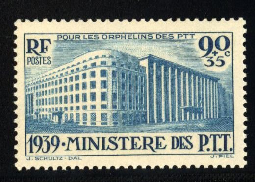 France B83, $37.50, 1939 Ministry of Post, never hinged