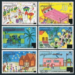 Anguilla 305-310,310a,MNH.Michel 294-299,Bl.19. Christmas 1977,Child drawings.
